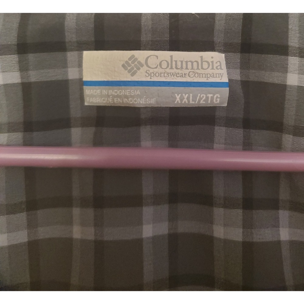 Columbia‎ Plaid Button Up Long Sleeve Shirt Mens Size XXL Gray Black - Picture 3 of 10